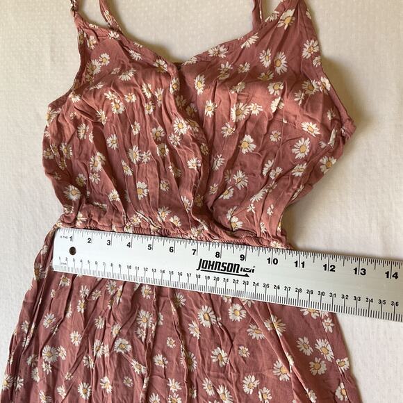 Hollister Women Mini Dress XS Pink Floral Sundress Sleeveless V-neck - Picture 5 of 9